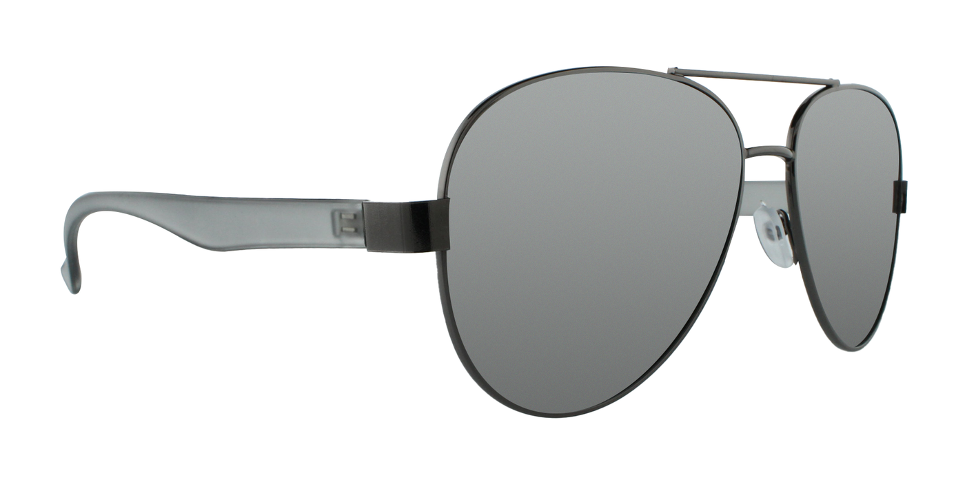 Solace - Fashion Aviator with Charcoal Matte Finish (Silver Mirror)