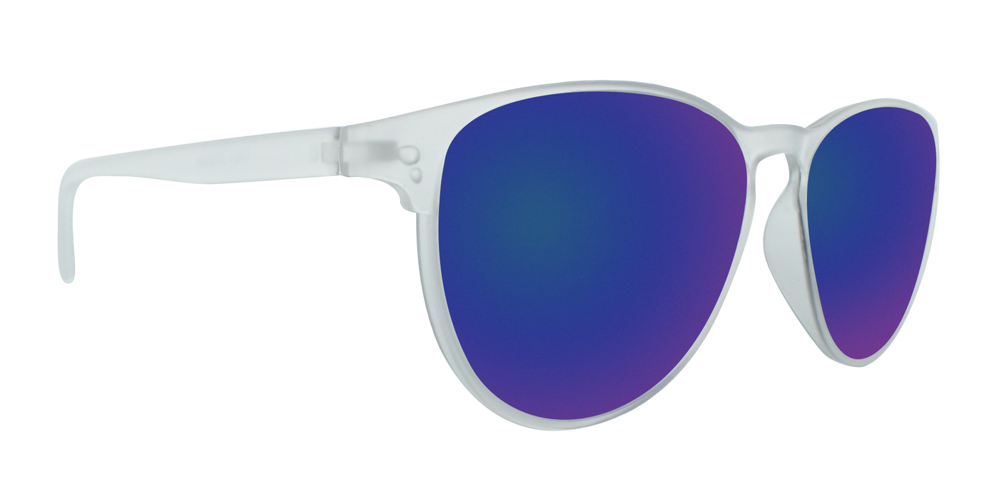Audrey - Lightweight Fashion with Frosted Translucent Frame (Blue Mirror)