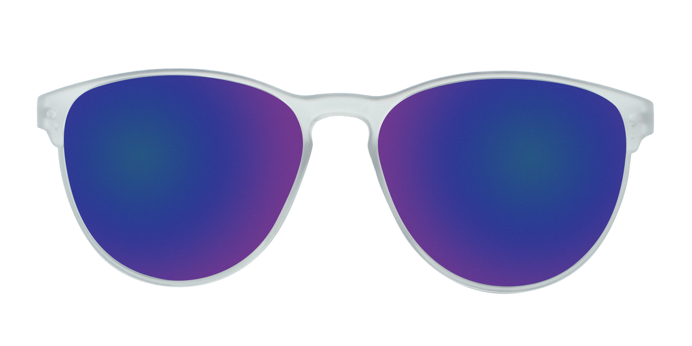 Audrey - Polarized Lightweight Fashion with Frosted Translucent Frame (Blue Mirror)