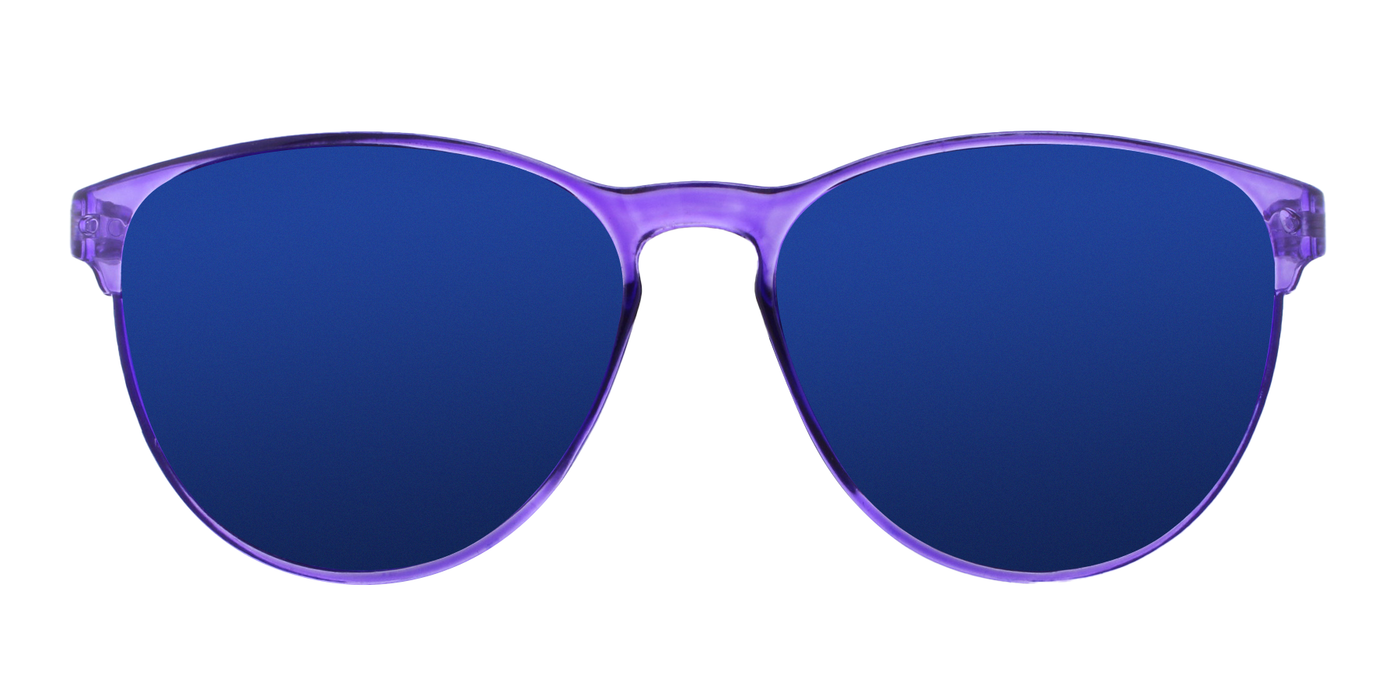 Audrey - Polarized Lightweight Fashion with Translucent Frame (Blue Mirror)