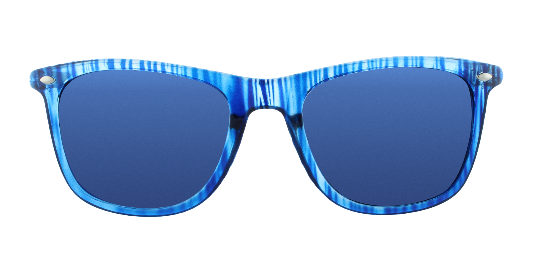Throwback - Classic Standard Spring Hinge Blue Striped Translucent (Blue Mirror)