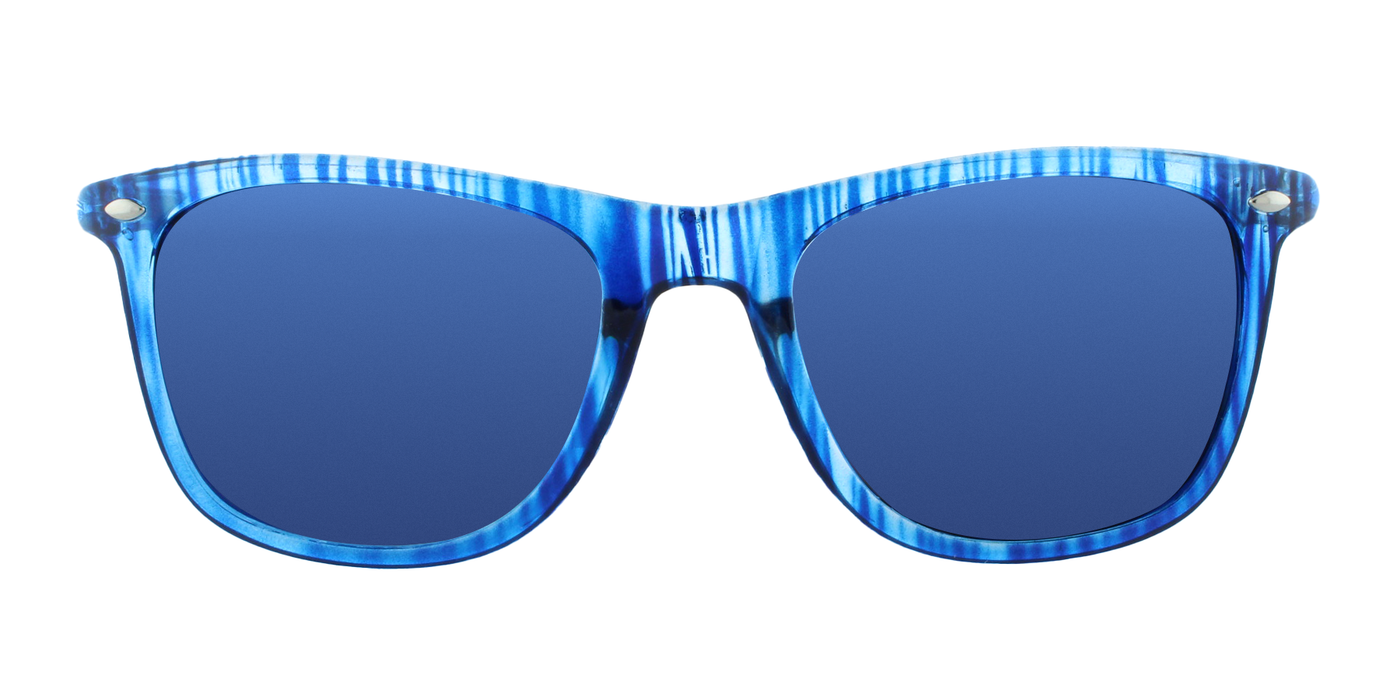 Throwback - Polarized Classic Retro Blue Striped Translucent (Ice Blue Mirror)