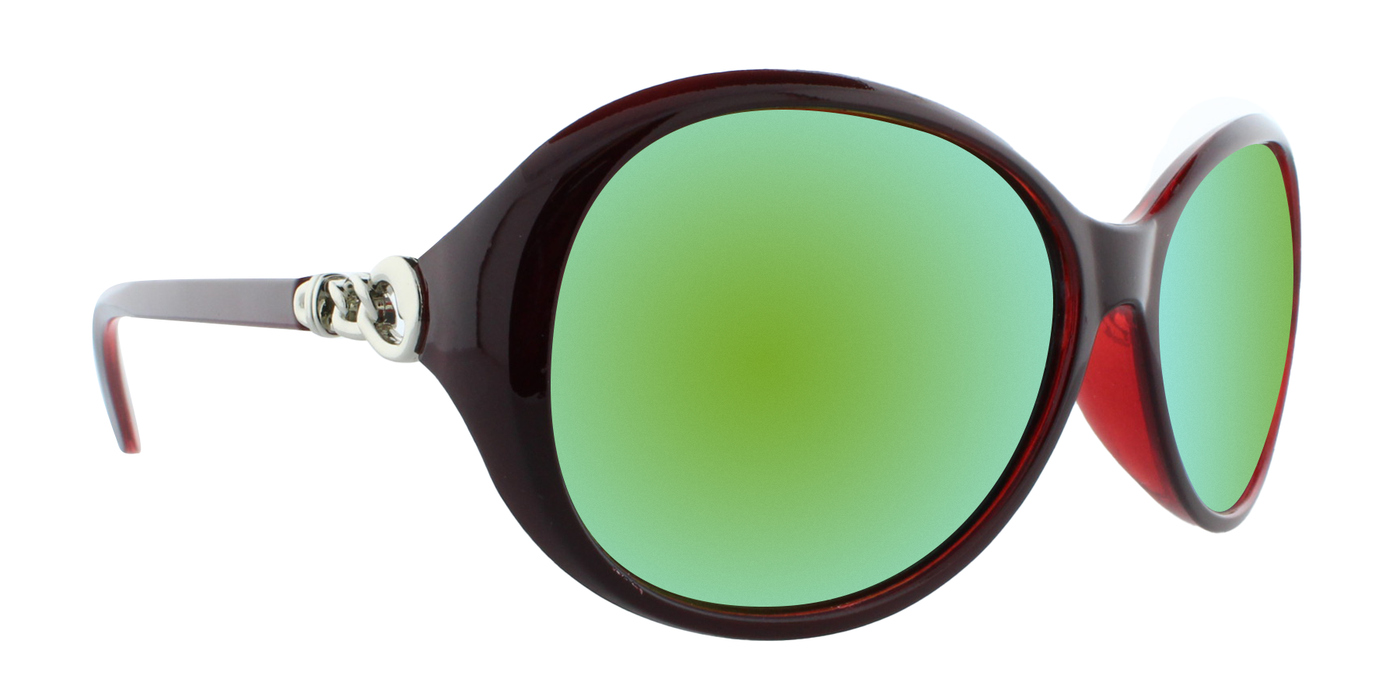 Haylea - Polarized Polished Fashion with Metal Accents (Crimson/Gold Mirror)