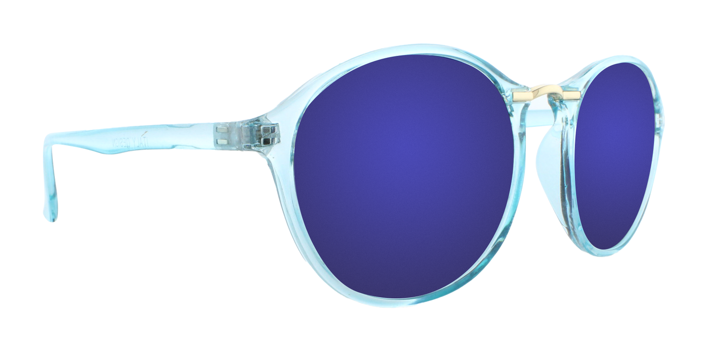 Jackie - Lightweight Fashion with Blue Translucent Frame (Ice Blue Mirror)