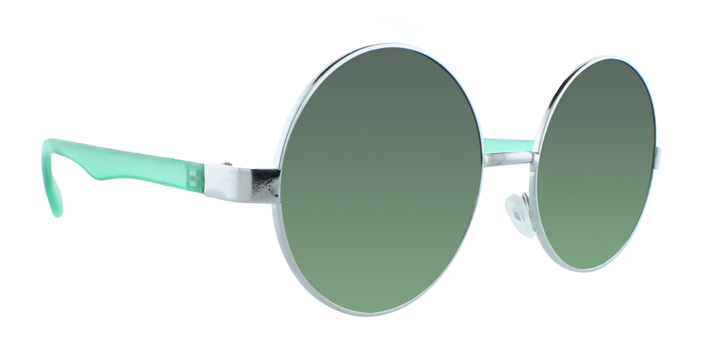 Dusk - Round Fashion Aviator Mint & Silver (Emerald)
