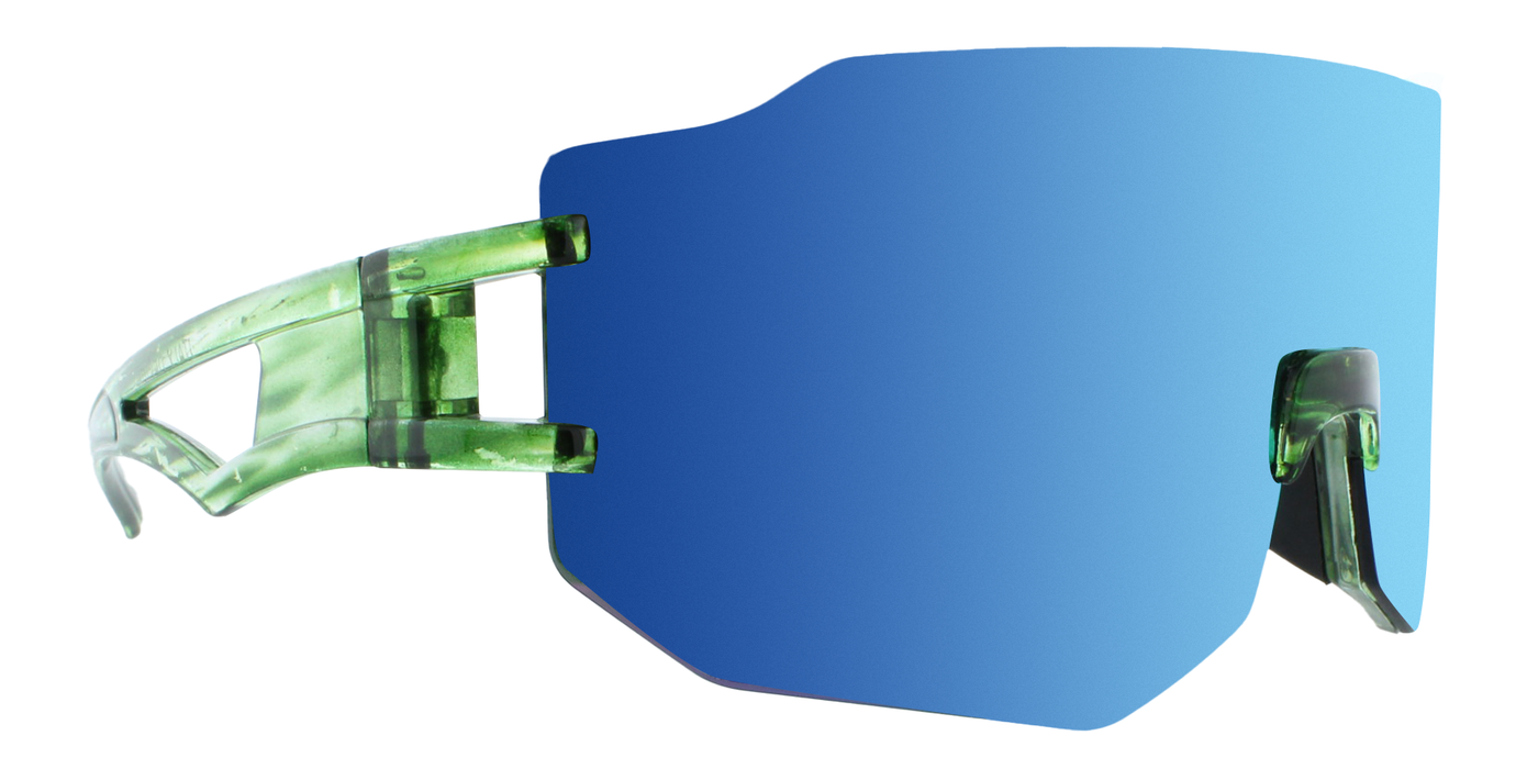 Colubrid - Oversized Sports Shield Green (Iridescent Mirror)