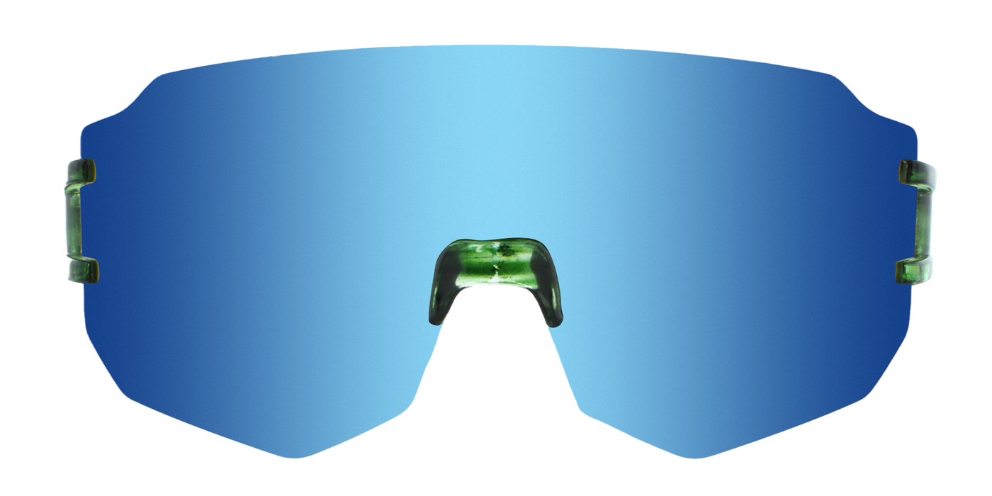 Colubrid - Oversized Sports Shield Green (Iridescent Mirror)
