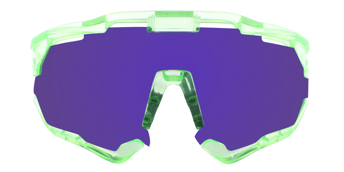 Elapid - Oversized Sports Wrap Lime Green (Ocean Blue Mirror)