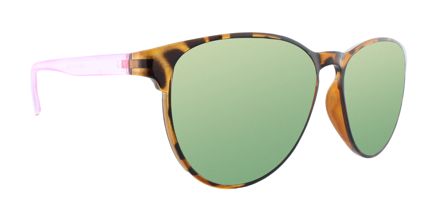 Audrey - Lightweight Fashion Tortoise Shell with Pink (Pink Mirror)