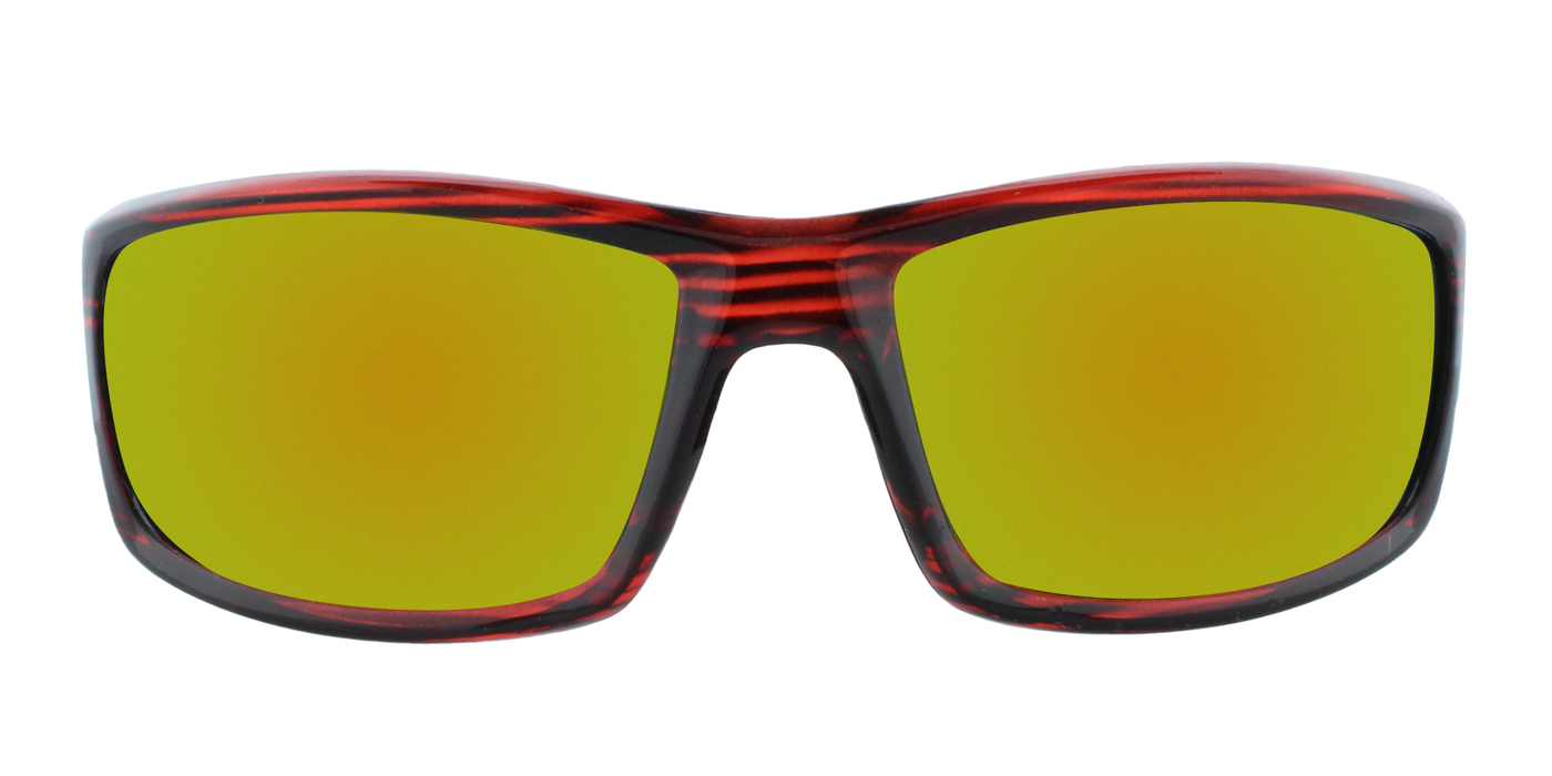 Backyard - Polarized Colorful Sports Wrap Red Translucent (Sunburst Mirror)