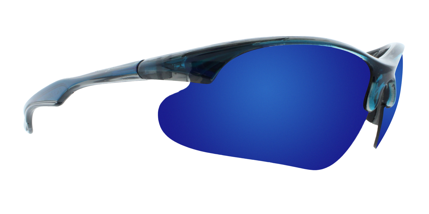 Valance - Polarized Colorful Sports Blade Blue with Charcoal (Blue Mirror)