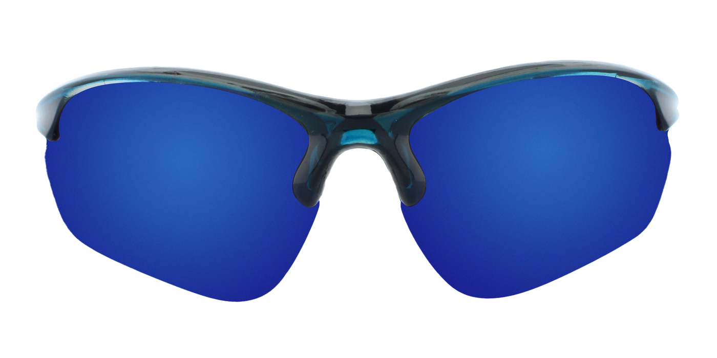 Valance - Polarized Colorful Sports Blade Blue with Charcoal (Blue Mirror)