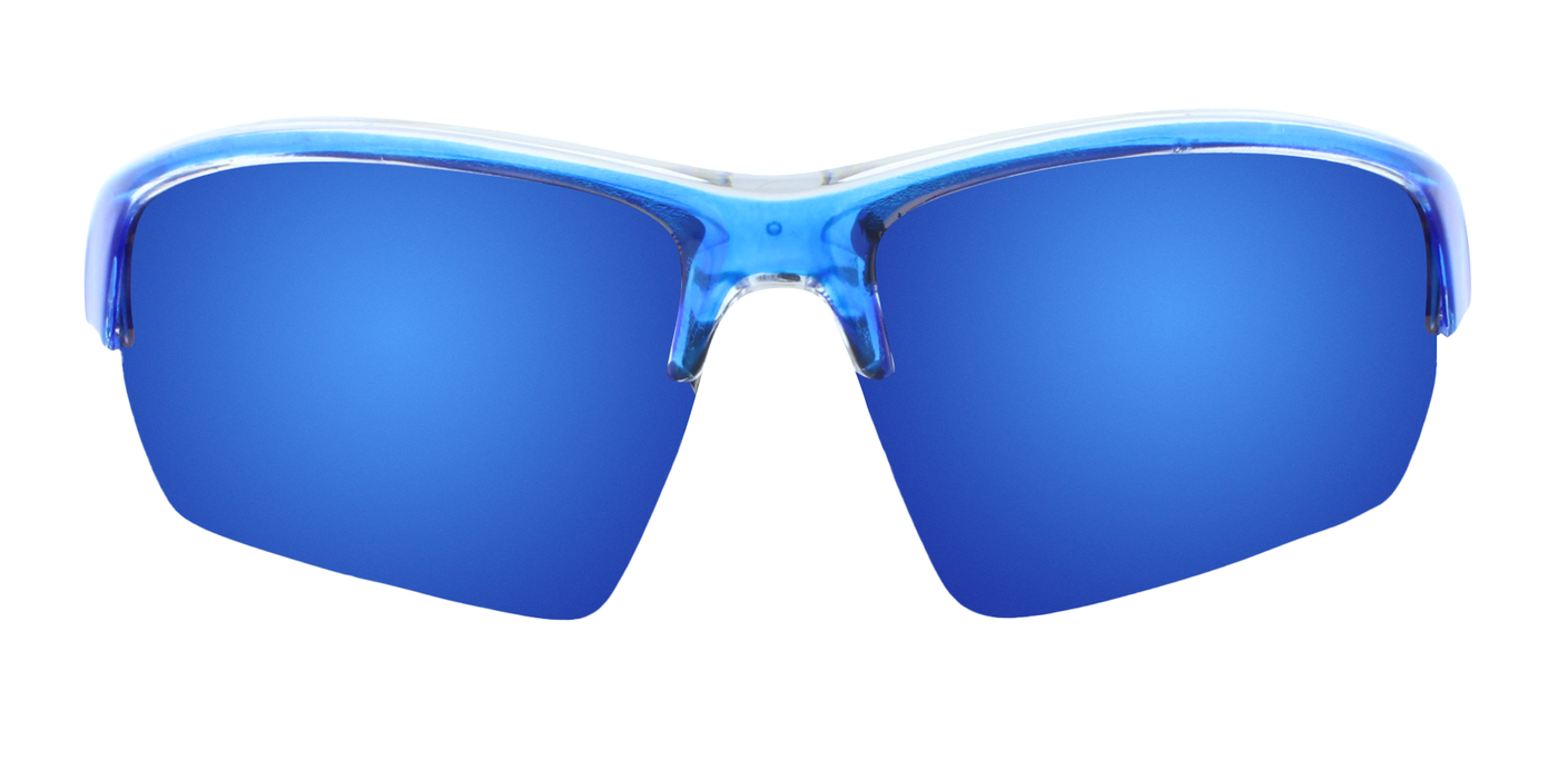 Tanner - Polarized Colorful Sports Half-Rim Blue Translucent & Clear (Ice Blue Mirror)