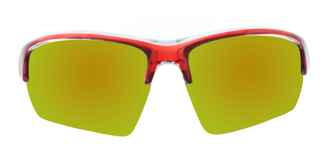 Tanner - Polarized Colorful Sports Half-Rim Red Translucent & Clear (Sunburst Mirror)