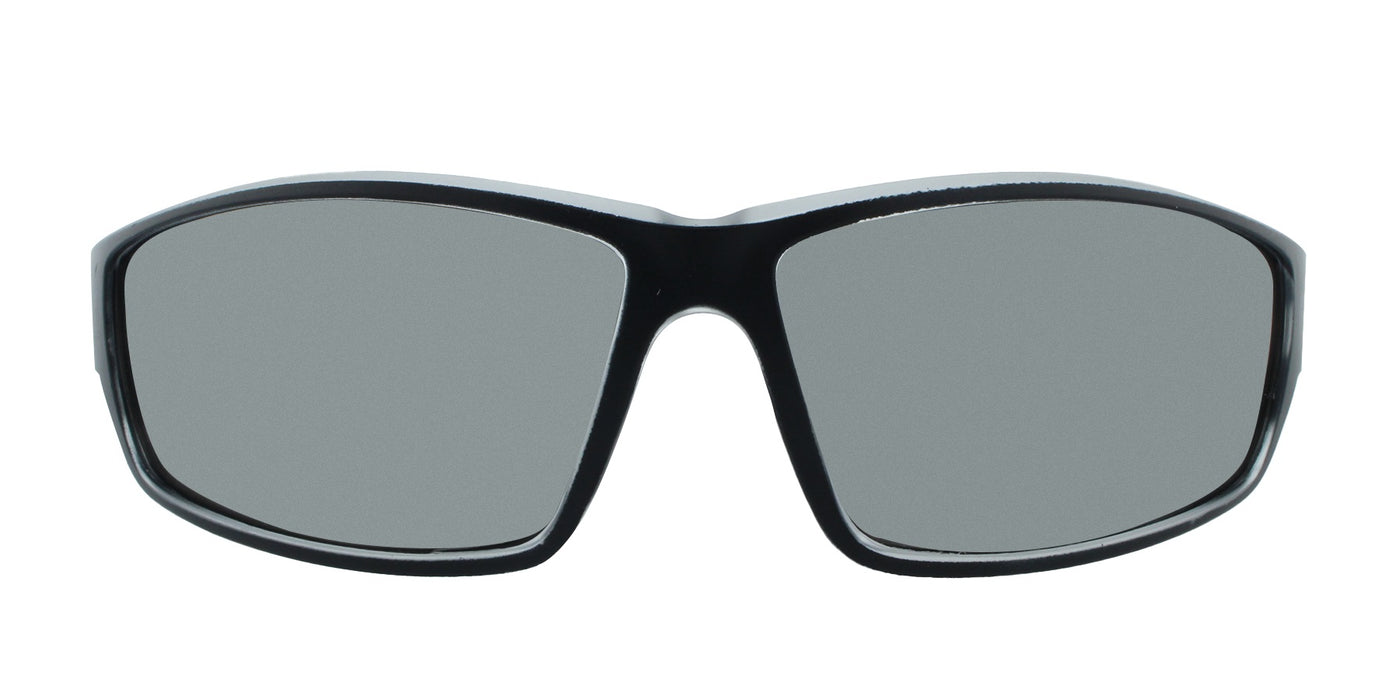 Thomas - Sports Wrap Black with Iced Inner Frame (Silver Mirror Lens)