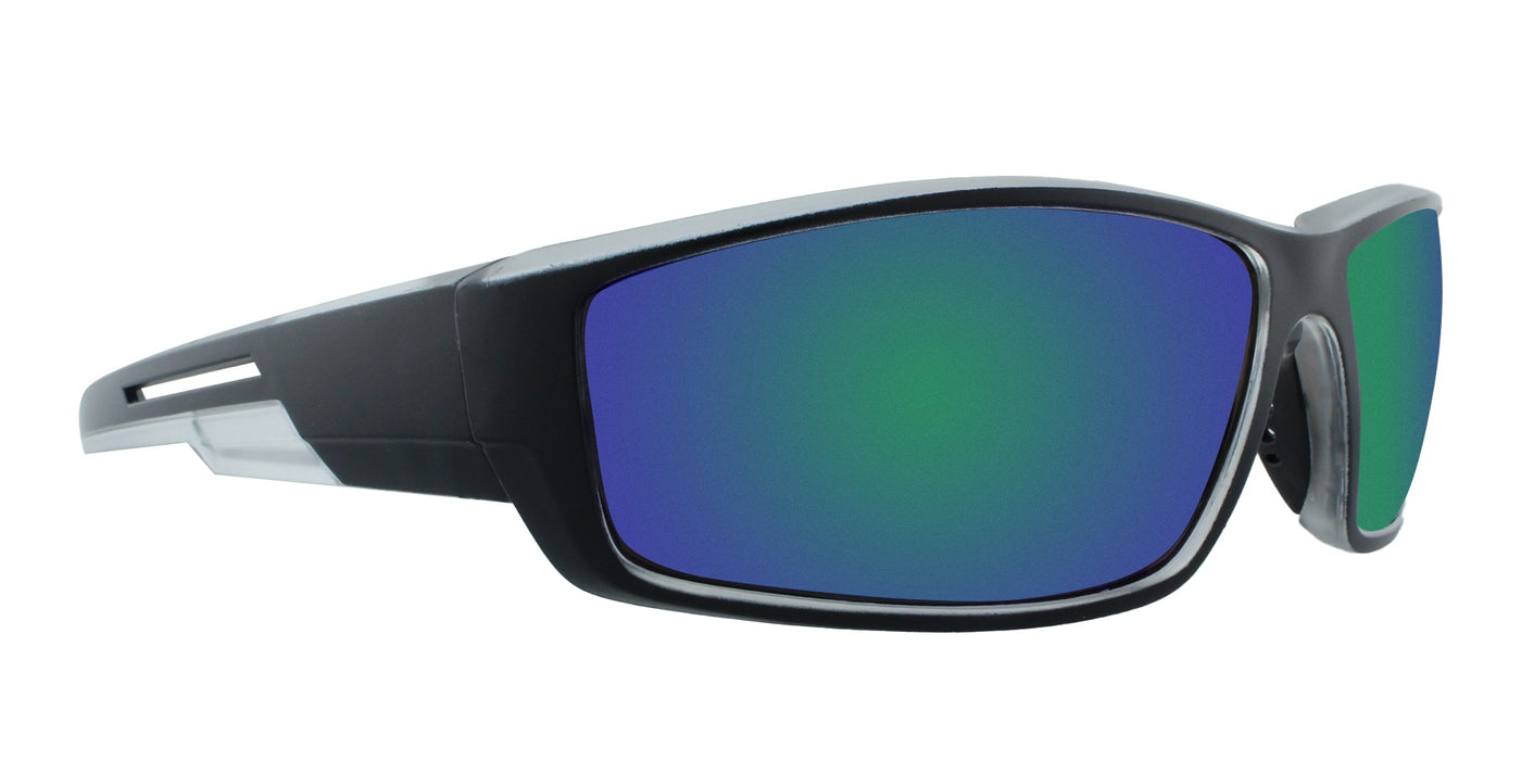 Thomas - Sports Wrap Black with Iced Inner Frame (Gold-Green Lens)