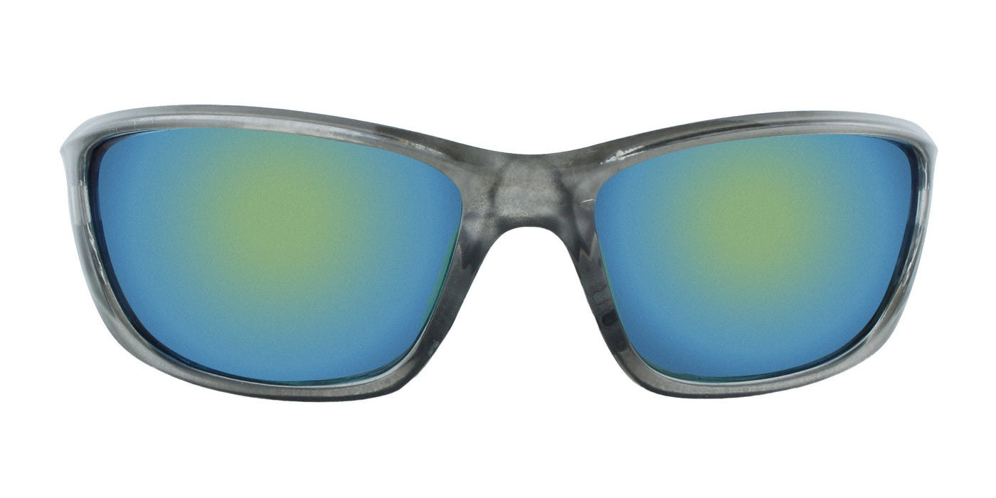 Paulie - Polarized Sports Wrap Translucent Charcoal frame (Green-Gold lens)