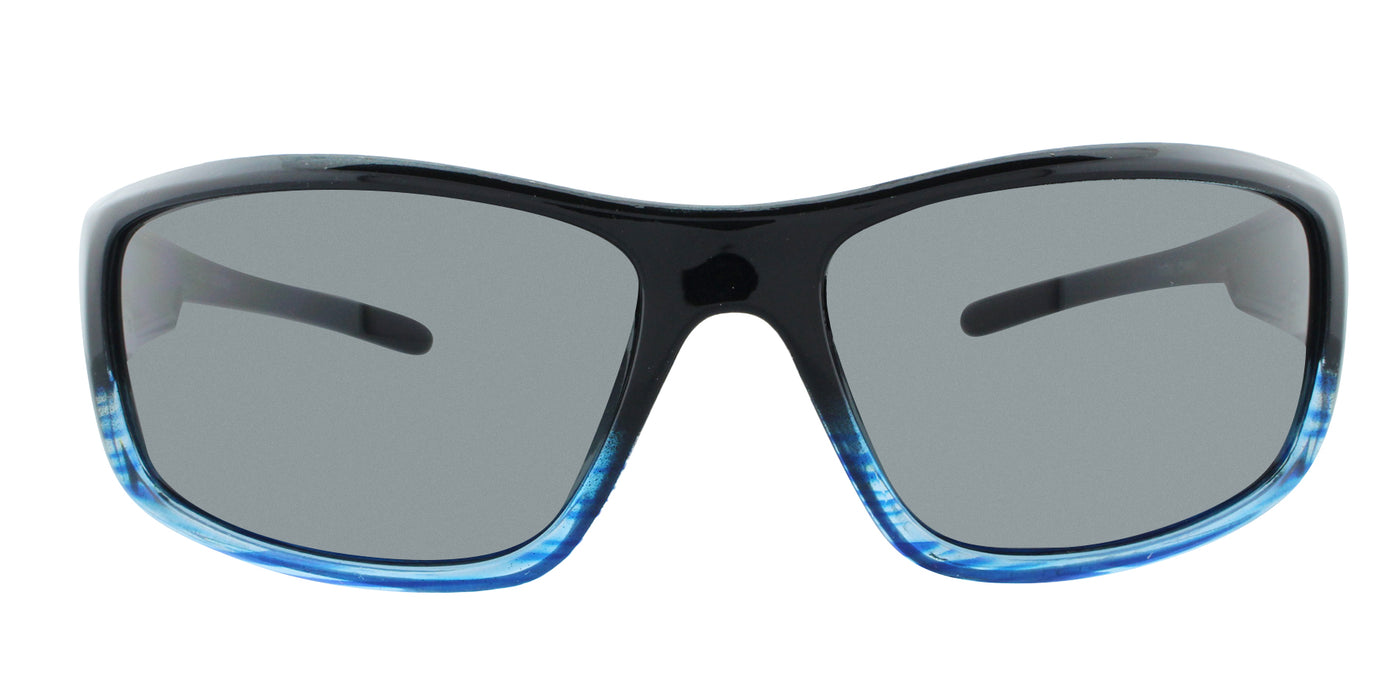 Defiance - Polarized Low-Profile Wrap Black & Blue (Smoked)