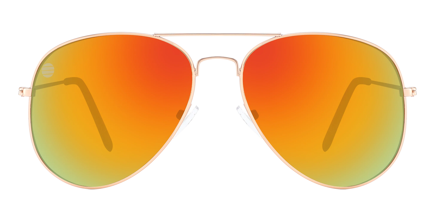 Charter - Mirrored Aviator Gold with Red Tips (Sunburst)