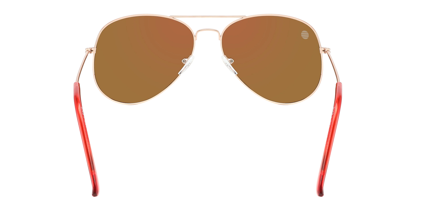 Charter - Mirrored Aviator Gold with Red Tips (Sunburst)